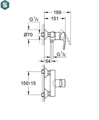 Змішувач для душу Grohe Eurostyle 33590001