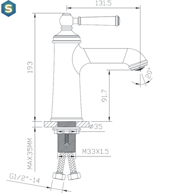 Змішувач для умивальника Imprese Hydrant ZMK031806010, Хром матовий