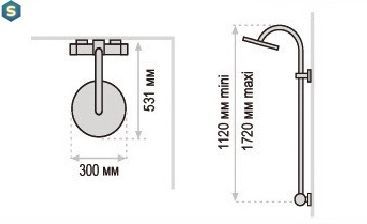 Душова система Valentin Opium II Thermo Bain, Хром