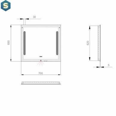 Зеркало Sanwerk Лава "Стелла" 70x65 ZL0000139