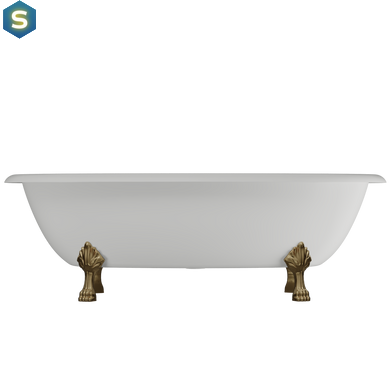 Ванна отдельностоящая глянцевая Amidicon Olimpia 180x90 белая из литого камня золотые ножки OLIMPIA_180_nizhk-g_HL, Белый