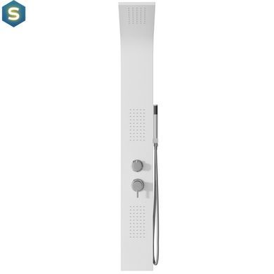 Душова панель Corsan Alto white з термостатом A017TWH, Хром