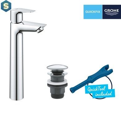 Смеситель для раковины Grohe QuickFix StartEdge XL-Size 23777001 с донным клапаном, Хром