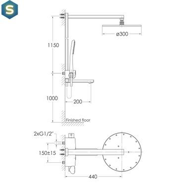 Душова система Imprese Smart Click ZMK101901091, Хром
