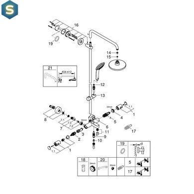 Душова система термостатична Grohe QuickFix Vitalio Joy System 260 27860001, Хром
