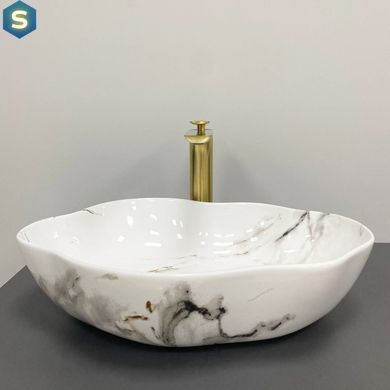 Умывальник VBI Faleria carrara glossy накладний VBI-016700, Мармур