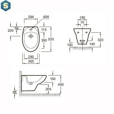 Біде підвісне Jacob Delafon Patio E4189-00, Білий