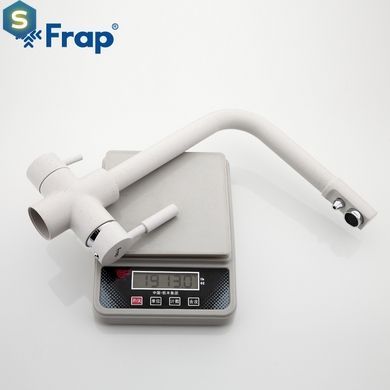 Смеситель для кухни однорычажный под фильтр латунь &Oslash;35 белый Frap 1/10 F4352-8, Белый