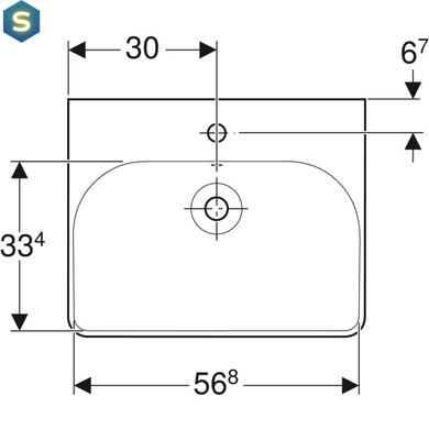Умывальник Geberit Smyle Square 60x48 500.229.01.1, Белый