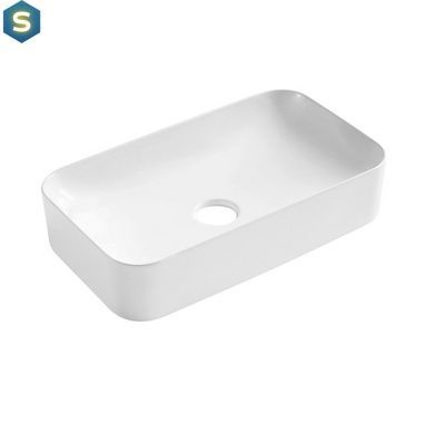 Умивальник Qtap Tern накладний прямокутний 605x350x140 мм White + донний клапан PU02, Білий