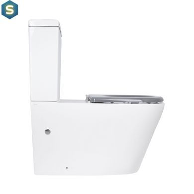 Унітаз підлоговий Qtap Freedom інклюзивний Rimless безобідковий з сидінням Soft-close White QT22226098W, Білий