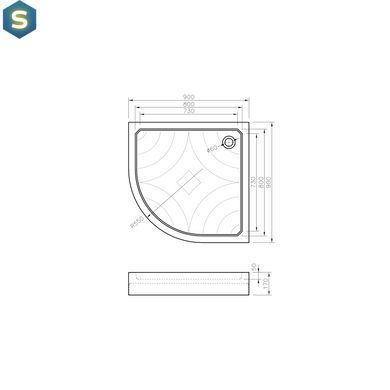 Душевой поддон Koller Pool Grace акриловый 90x90, полукруглый GRACE90R, Белый, белый