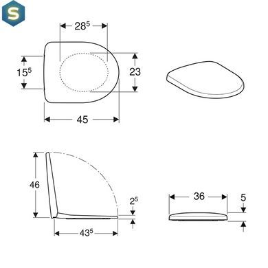 Сидение для унитаза Geberit Selnova Square 500.336.01.1 Soft Close, Белый