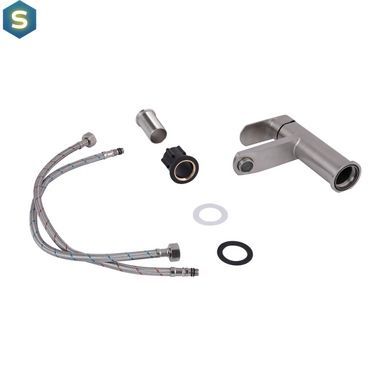 Змішувач для умивальника Lidz Luna 001F (k35) LDLUN001FNKS46094 Nickel, Нержавіюча сталь