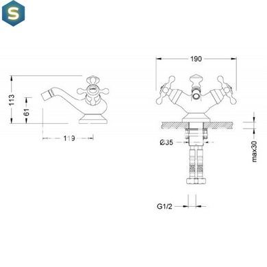 Смеситель для биде Kraus Apollo KEF-16023BN, Хром матовый