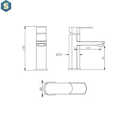 Змішувач для умивальника Lidz Luna 001F (k35) LDLUN001FNKS46094 Nickel, Нержавіюча сталь
