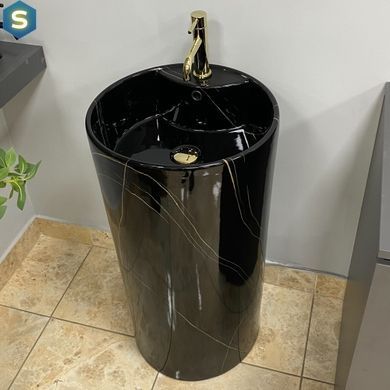 Умывальник підлоговий VBI Bolonia M black marble VBI-019026, Черный матовый