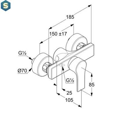 Смеситель для душа Kludi Zenta SL 488700565, Хром