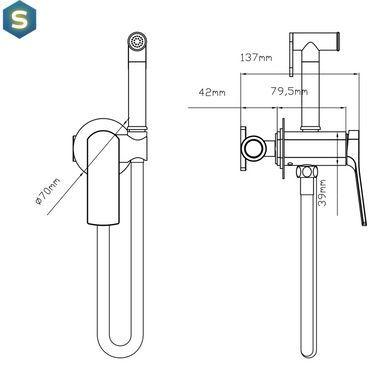 Набор гигиенического душа скрытого монтажа Qtap Slavonice округлый QTSLA262CRM45915 Chrome, Хром
