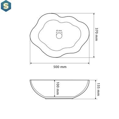 Умывальник VBI Faleria carrara glossy накладний VBI-016700, Мармур