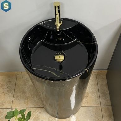 Умывальник підлоговий VBI Bolonia M black marble VBI-019026, Черный матовый