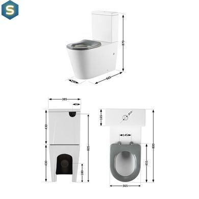 Унітаз підлоговий Qtap Freedom інклюзивний Rimless безобідковий з сидінням Soft-close White QT22226098W, Білий