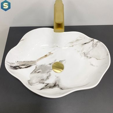 Умывальник VBI Faleria carrara glossy накладний VBI-016700, Мармур