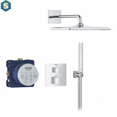 Душевая система скрытого монтажа Grohe Quickfix Precision Cube Vitalio Rain Mono 310 Cube 34879000, Хром