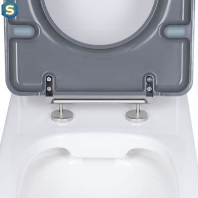 Унітаз підлоговий Qtap Freedom інклюзивний Rimless безобідковий з сидінням Soft-close White QT22226098W, Білий