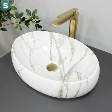 Умывальник (раковина) VBI VENETO LAVA GLOSSY накладной, Мрамор