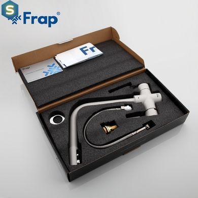 Смеситель для кухни однорычажный под фильтр латунь &Oslash;35 белый Frap 1/10 F4352-8, Белый