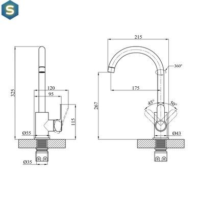 Змішувач для кухні Agua Acero-INOX035CR CV023290, Хром