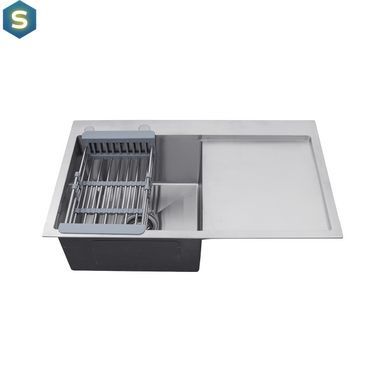 Кухонна мийка Kroner KRP Geb&uuml;rstet - 7849LHM (3,0/1,0 мм) CV025275, Нержавіюча сталь