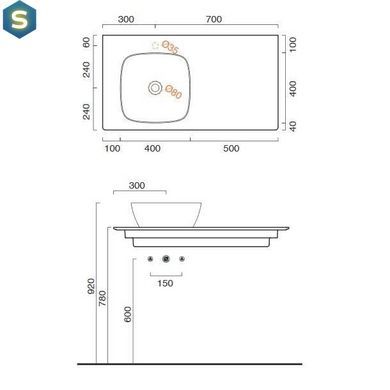 Керамічна стільниця Catalano Green Lux 100x54 см 1PC10C100, Білий