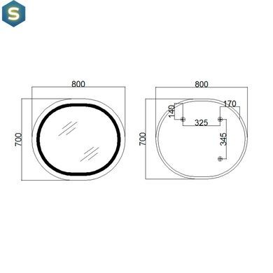 Зеркало Qtap Gemini 800х700 с LED-подсветкой Touch, с антизапотеванием, с диммером температуры цвета (3000-6500K) Reverse QT2578R8070