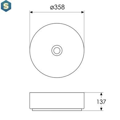 Умывальник накладной Imprese 35,8x35,8x13,7 см matt grey i11102MG, Каппучино