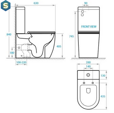 Унітаз-компакт Koller Pool ROUND SMART Tornado з кришкою та бачком змивним RN-0630-RQ-C+RN-0630-RQ-T, Білий