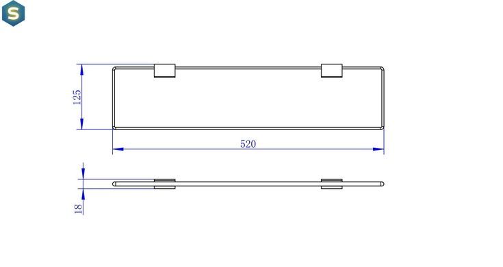 Полиця скляна Imprese Bitov 160300, Хром