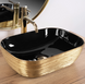 Умивальник Rea Belinda brushed gold black накладний REA-U8780, Золотий