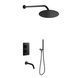 Душевая система Kohlman Axel 25 black с термостатом + BOX скрытого монтажа KPL-QW433AB25, Черный матовый