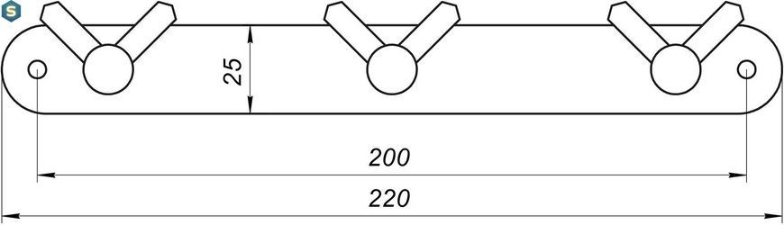 Планка з гачками Globus Lux SS 8435-3, Хром матовий