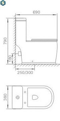 Унитаз-компакт Volle Puerta Rim 13-16-075 с сидением Soft Close, Белый