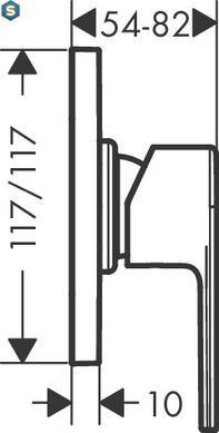 Смеситель для душа Hansgrohe Vernis Shape скрытого монтажа 117/117 Matt Black 71658670