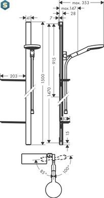 Душевой гарнитур Hansgrohe Raindance Select S 120/150 см 3Jet хром 27646000
