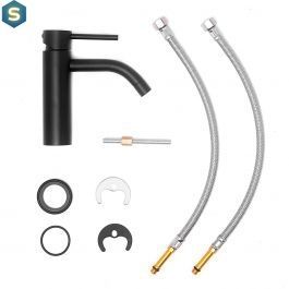 Смеситель для раковины Paffoni Light без донного клапана black matt LIG071NO, Черный матовый