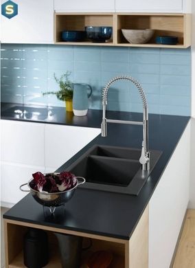 Кухонная мойка Hansgrohe S510-F635 770x510 на две чаши 80/450 Graphiteblack 43315170