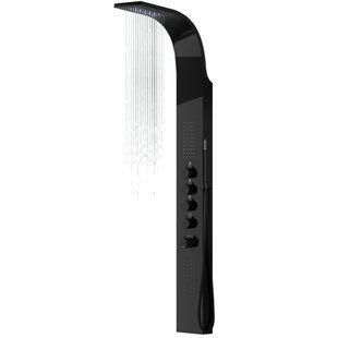 Душевая панель Corsan Samsara black LED с термостатом S003TBLLED, Черный матовый