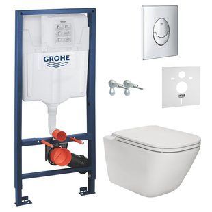 Комплект инсталляция Grohe 38721001 + унитаз Gap Rimless A34H470000 с сидением Soft Close Slim