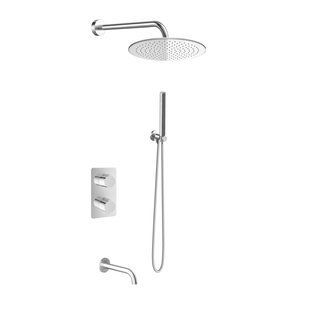 Душева система Kohlman Experience 40 chrome з термостатом + BOX прихованого монтажу KPL-QW433ER40, Хром