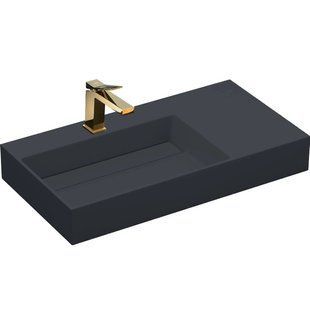Умивальник Rea Archi 75 black matt накладний підвісний REA-U4303, Черный матовый